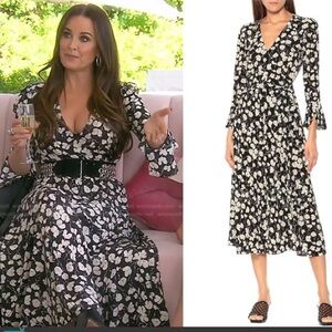 Ralph Lauren Floral Wrap Maxi Dress - Black & White